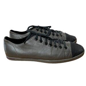 Huckberry Men's 9.5 Low Top LEATHER Madsen Sneakers LUXURY Canvas Shoes Gray